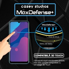 Folie Sticla CASEY STUDIOS compatibila cu Huawei Honor 9A / Huawei Y6p, Full Glue, Duritate Militara, Ultra HD, Anti Zgarieturi, Anti Amprente, Anti Socuri, Margini Negre Negru