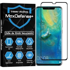 Folie Sticla CASEY STUDIOS compatibila cu Huawei Mate 20 Pro, Full Glue, Duritate Militara, Ultra HD, Anti Zgarieturi, Anti Amprente, Anti Socuri, Margini Negre Negru