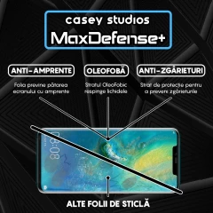 Folie Sticla CASEY STUDIOS compatibila cu Huawei Mate 20 Pro, Full Glue, Duritate Militara, Ultra HD, Anti Zgarieturi, Anti Amprente, Anti Socuri, Margini Negre Negru
