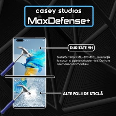 Folie Sticla CASEY STUDIOS compatibila cu Huawei Mate 40 Pro, Full Glue, Duritate Militara, Ultra HD, Anti Zgarieturi, Anti Amprente, Anti Socuri, Margini Negre Negru
