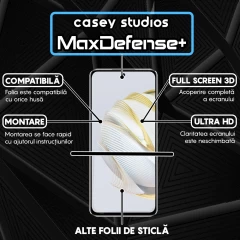 Folie Sticla CASEY STUDIOS compatibila cu Huawei nova 10 SE, Full Glue, Duritate Militara, Ultra HD, Anti Zgarieturi, Anti Amprente, Anti Socuri, Margini Negre Negru