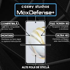 Folie Sticla CASEY STUDIOS compatibila cu Huawei nova 10, Full Glue, Duritate Militara, Ultra HD, Anti Zgarieturi, Anti Amprente, Anti Socuri, Margini Negre Negru