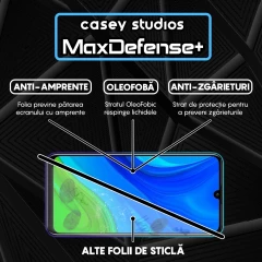 Folie Sticla CASEY STUDIOS compatibila cu Huawei P Smart 2020, Full Glue, Duritate Militara, Ultra HD, Anti Zgarieturi, Anti Amprente, Anti Socuri, Margini Negre Negru