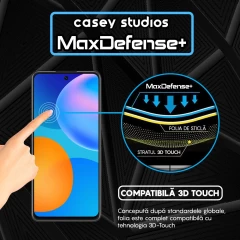 Folie Sticla CASEY STUDIOS compatibila cu Huawei P smart 2021, Full Glue, Duritate Militara, Ultra HD, Anti Zgarieturi, Anti Amprente, Anti Socuri, Margini Negre Negru