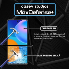 Folie Sticla CASEY STUDIOS compatibila cu Huawei P smart 2021, Full Glue, Duritate Militara, Ultra HD, Anti Zgarieturi, Anti Amprente, Anti Socuri, Margini Negre Negru