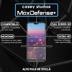 Folie Sticla CASEY STUDIOS compatibila cu Huawei P20 Pro, Full Glue, Duritate Militara, Ultra HD, Anti Zgarieturi, Anti Amprente, Anti Socuri, Margini Negre Negru