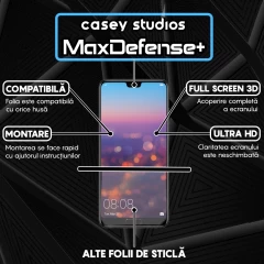 Folie Sticla CASEY STUDIOS compatibila cu Huawei P20, Full Glue, Duritate Militara, Ultra HD, Anti Zgarieturi, Anti Amprente, Anti Socuri, Margini Negre Negru