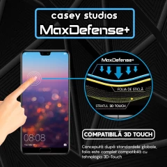 Folie Sticla CASEY STUDIOS compatibila cu Huawei P20, Full Glue, Duritate Militara, Ultra HD, Anti Zgarieturi, Anti Amprente, Anti Socuri, Margini Negre Negru