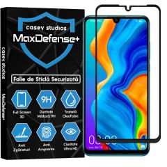 Folie Sticla CASEY STUDIOS compatibila cu Huawei P30 Lite / P30 Lite New Edition, Full Glue, Duritate Militara, Ultra HD, Anti Zgarieturi, Anti Amprente, Anti Socuri, Margini Negre