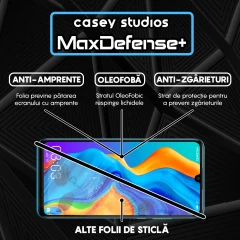 Folie Sticla CASEY STUDIOS compatibila cu Huawei P30 Lite / P30 Lite New Edition, Full Glue, Duritate Militara, Ultra HD, Anti Zgarieturi, Anti Amprente, Anti Socuri, Margini Negre Negru