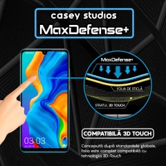 Folie Sticla CASEY STUDIOS compatibila cu Huawei P30 Lite / P30 Lite New Edition, Full Glue, Duritate Militara, Ultra HD, Anti Zgarieturi, Anti Amprente, Anti Socuri, Margini Negre Negru