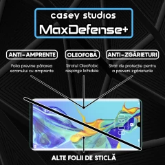 Folie Sticla CASEY STUDIOS compatibila cu Huawei P30 Pro / P30 Pro New Edition, Full Glue, Duritate Militara, Ultra HD, Anti Zgarieturi, Anti Amprente, Anti Socuri, Margini Negre Negru