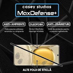 Folie Sticla CASEY STUDIOS compatibila cu Huawei P50, Full Glue, Duritate Militara, Ultra HD, Anti Zgarieturi, Anti Amprente, Anti Socuri, Margini Negre Negru