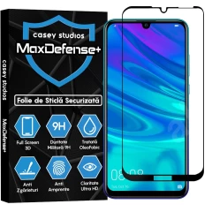 Folie Sticla CASEY STUDIOS compatibila cu Huawei Y7 2019 / Y7 Prime 2019 / Y7 Pro 2019, Full Glue, Duritate Militara, Ultra HD, Anti Zgarieturi, Anti Amprente, Anti Socuri, Margini Negre Negru