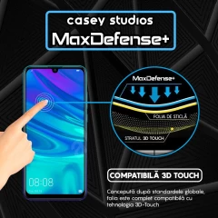 Folie Sticla CASEY STUDIOS compatibila cu Huawei Y7 2019 / Y7 Prime 2019 / Y7 Pro 2019, Full Glue, Duritate Militara, Ultra HD, Anti Zgarieturi, Anti Amprente, Anti Socuri, Margini Negre Negru