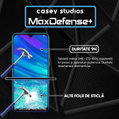 Folie Sticla CASEY STUDIOS compatibila cu Huawei Y7 2019 / Y7 Prime 2019 / Y7 Pro 2019, Full Glue, Duritate Militara, Ultra HD, Anti Zgarieturi, Anti Amprente, Anti Socuri, Margini Negre Negru