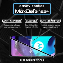 Folie Sticla CASEY STUDIOS compatibila cu Motorola Moto E20, Full Glue, Duritate Militara, Ultra HD, Anti Zgarieturi, Anti Amprente, Anti Socuri, Margini Negre Negru