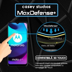 Folie Sticla CASEY STUDIOS compatibila cu Motorola Moto E20, Full Glue, Duritate Militara, Ultra HD, Anti Zgarieturi, Anti Amprente, Anti Socuri, Margini Negre Negru