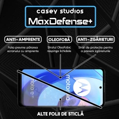 Folie Sticla CASEY STUDIOS compatibila cu Motorola Moto E30 / Moto E40, Full Glue, Duritate Militara, Ultra HD, Anti Zgarieturi, Anti Amprente, Anti Socuri, Margini Negre Negru