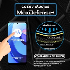 Folie Sticla CASEY STUDIOS compatibila cu Motorola Moto E30 / Moto E40, Full Glue, Duritate Militara, Ultra HD, Anti Zgarieturi, Anti Amprente, Anti Socuri, Margini Negre Negru