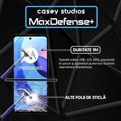 Folie Sticla CASEY STUDIOS compatibila cu Motorola Moto E30 / Moto E40, Full Glue, Duritate Militara, Ultra HD, Anti Zgarieturi, Anti Amprente, Anti Socuri, Margini Negre Negru