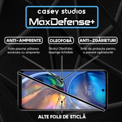 Folie Sticla CASEY STUDIOS compatibila cu Motorola Moto E32 / Moto E32s, Full Glue, Duritate Militara, Ultra HD, Anti Zgarieturi, Anti Amprente, Anti Socuri, Margini Negre Negru