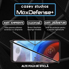 Folie Sticla CASEY STUDIOS compatibila cu Motorola Moto E7 Power / Moto E7i Power, Full Glue, Duritate Militara, Ultra HD, Anti Zgarieturi, Anti Amprente, Anti Socuri, Margini Negre