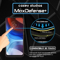 Folie Sticla CASEY STUDIOS compatibila cu Motorola Moto E7 Power / Moto E7i Power, Full Glue, Duritate Militara, Ultra HD, Anti Zgarieturi, Anti Amprente, Anti Socuri, Margini Negre