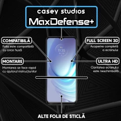Folie Sticla CASEY STUDIOS compatibila cu Motorola Moto G50, Full Glue, Duritate Militara, Ultra HD, Anti Zgarieturi, Anti Amprente, Anti Socuri, Margini Negre Negru