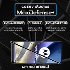 Folie Sticla CASEY STUDIOS compatibila cu Motorola Moto G51 5G, Full Glue, Duritate Militara, Ultra HD, Anti Zgarieturi, Anti Amprente, Anti Socuri, Margini Negre Negru
