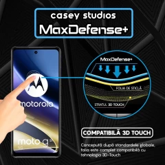Folie Sticla CASEY STUDIOS compatibila cu Motorola Moto G51 5G, Full Glue, Duritate Militara, Ultra HD, Anti Zgarieturi, Anti Amprente, Anti Socuri, Margini Negre Negru