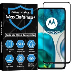 Folie Sticla CASEY STUDIOS compatibila cu Motorola Moto G52 / Moto G82 5G, Full Glue, Duritate Militara, Ultra HD, Anti Zgarieturi, Anti Amprente, Anti Socuri, Margini Negre