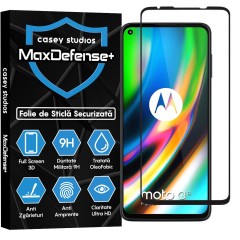 Folie Sticla CASEY STUDIOS compatibila cu Motorola Moto G9 Plus, Full Glue, Duritate Militara, Ultra HD, Anti Zgarieturi, Anti Amprente, Anti Socuri, Margini Negre