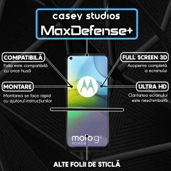 Folie Sticla CASEY STUDIOS compatibila cu Motorola Moto G9 Power, Full Glue, Duritate Militara, Ultra HD, Anti Zgarieturi, Anti Amprente, Anti Socuri, Margini Negre Negru