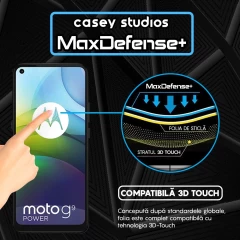 Folie Sticla CASEY STUDIOS compatibila cu Motorola Moto G9 Power, Full Glue, Duritate Militara, Ultra HD, Anti Zgarieturi, Anti Amprente, Anti Socuri, Margini Negre Negru