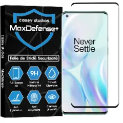 Folie Sticla CASEY STUDIOS compatibila cu OnePlus 8, Full Glue, Duritate Militara, Ultra HD, Anti Zgarieturi, Anti Amprente, Anti Socuri, Margini Negre Negru