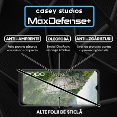 Folie Sticla CASEY STUDIOS compatibila cu Oppo A15 / A15s / A16 / A16s / A54s, Full Glue, Duritate Militara, Ultra HD, Anti Zgarieturi, Anti Amprente, Anti Socuri, Margini Negre Negru