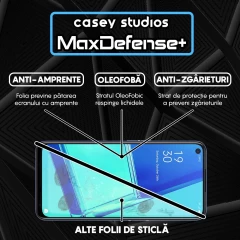 Folie Sticla CASEY STUDIOS compatibila cu Oppo A52 / A72 4G, Full Glue, Duritate Militara, Ultra HD, Anti Zgarieturi, Anti Amprente, Anti Socuri, Margini Negre Negru
