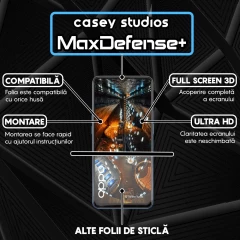 Folie Sticla CASEY STUDIOS compatibila cu Oppo A74 4G / A94 4G / A94 5G / A95 / Find X5 Lite / Reno5 Lite / Reno5 Lite / Reno5 Z / Reno7 5G, Full Glue, Duritate Militara, Ultra HD, Anti Zgarieturi, Anti Amprente, Anti Socuri, Margini Negre Negru