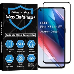 Folie Sticla CASEY STUDIOS compatibila cu Oppo Find X3 Lite / Reno5 5G, Full Glue, Duritate Militara, Ultra HD, Anti Zgarieturi, Anti Amprente, Anti Socuri, Margini Negre