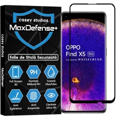 Folie Sticla CASEY STUDIOS compatibila cu Oppo Find X5 Pro, Full Glue, Duritate Militara, Ultra HD, Anti Zgarieturi, Anti Amprente, Anti Socuri, Margini Negre