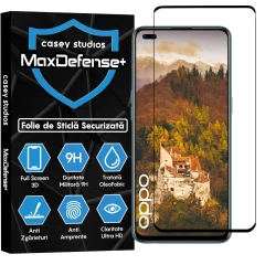 Folie Sticla CASEY STUDIOS compatibila cu Oppo Reno4 Lite, Full Glue, Duritate Militara, Ultra HD, Anti Zgarieturi, Anti Amprente, Anti Socuri, Margini Negre Negru
