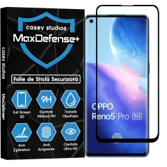 Folie Sticla CASEY STUDIOS compatibila cu Oppo Reno5 Pro 5G, Full Glue, Duritate Militara, Ultra HD, Anti Zgarieturi, Anti Amprente, Anti Socuri, Margini Negre Negru