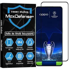 Folie Sticla CASEY STUDIOS compatibila cu Oppo Reno8 Pro, Full Glue, Duritate Militara, Ultra HD, Anti Zgarieturi, Anti Amprente, Anti Socuri, Margini Negre Negru