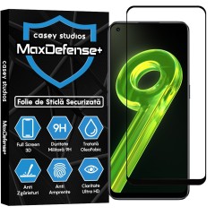 Folie Sticla CASEY STUDIOS compatibila cu Realme 9 4G / 9 Pro Plus, Full Glue, Duritate Militara, Ultra HD, Anti Zgarieturi, Anti Amprente, Anti Socuri, Margini Negre
