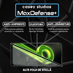 Folie Sticla CASEY STUDIOS compatibila cu Realme 9 4G / 9 Pro Plus, Full Glue, Duritate Militara, Ultra HD, Anti Zgarieturi, Anti Amprente, Anti Socuri, Margini Negre Negru