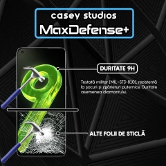Folie Sticla CASEY STUDIOS compatibila cu Realme 9 4G / 9 Pro Plus, Full Glue, Duritate Militara, Ultra HD, Anti Zgarieturi, Anti Amprente, Anti Socuri, Margini Negre Negru