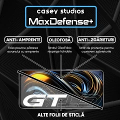 Folie Sticla CASEY STUDIOS compatibila cu Realme GT 5G, Full Glue, Duritate Militara, Ultra HD, Anti Zgarieturi, Anti Amprente, Anti Socuri, Margini Negre Negru