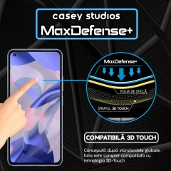 Folie Sticla CASEY STUDIOS compatibila cu Xiaomi 11 Lite 5G NE / Mi 11 Lite / Mi 11 Lite 5G, Full Glue, Duritate Militara, Ultra HD, Anti Zgarieturi, Anti Amprente, Anti Socuri, Margini Negre Negru