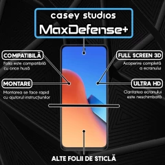 Folie Sticla CASEY STUDIOS compatibila cu Xiaomi 12 Pro, Full Glue, Duritate Militara, Ultra HD, Anti Zgarieturi, Anti Amprente, Anti Socuri, Margini Negre Negru